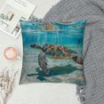 thumbnail image 2 of Orinice Throw Pillow Case Sea Turtles Cotton Linen Square Cushion Cover Standard Pillowcase for Men Women Kids Home Decorative Sofa Armchair Bedroom Livingroom  White, 2 of 5