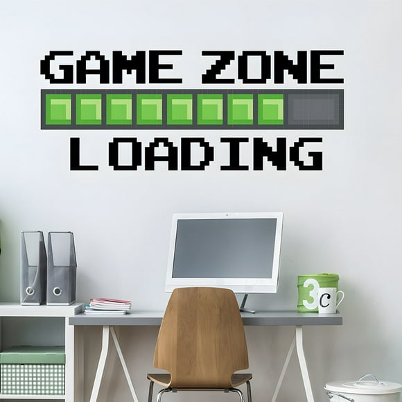 Adhesivos de pared Game Zone Loading Pixel Style, 60 x 30 cm, PVC
