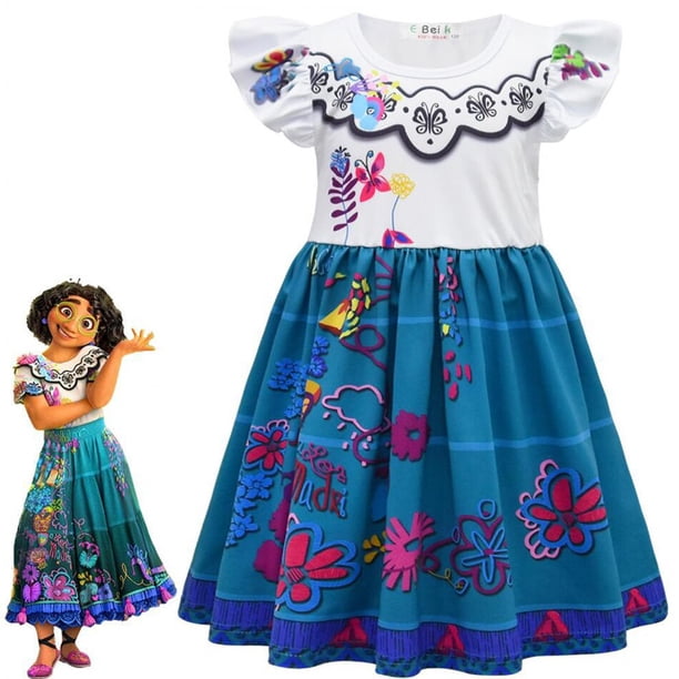 Nuevo Encanto Madrigal Ropa de niña Ncanto Charm Dress Carnival Virgin Kids Princess Mirabel Isabela Vestido de fiesta de cumpleaños Clothing5-6T (Etiqueta 130) Gao Jinjia LED
