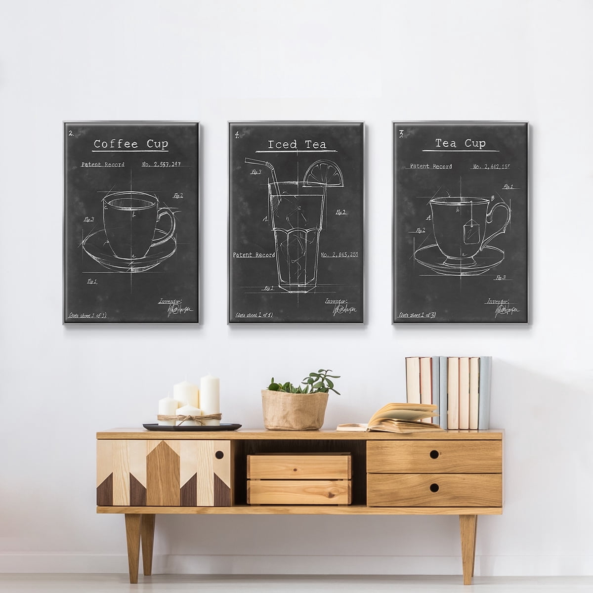 Morning Routine I - Framed Premium Gallery Wrapped Canvas L Frame 3 Piece Set - Ready to Hang