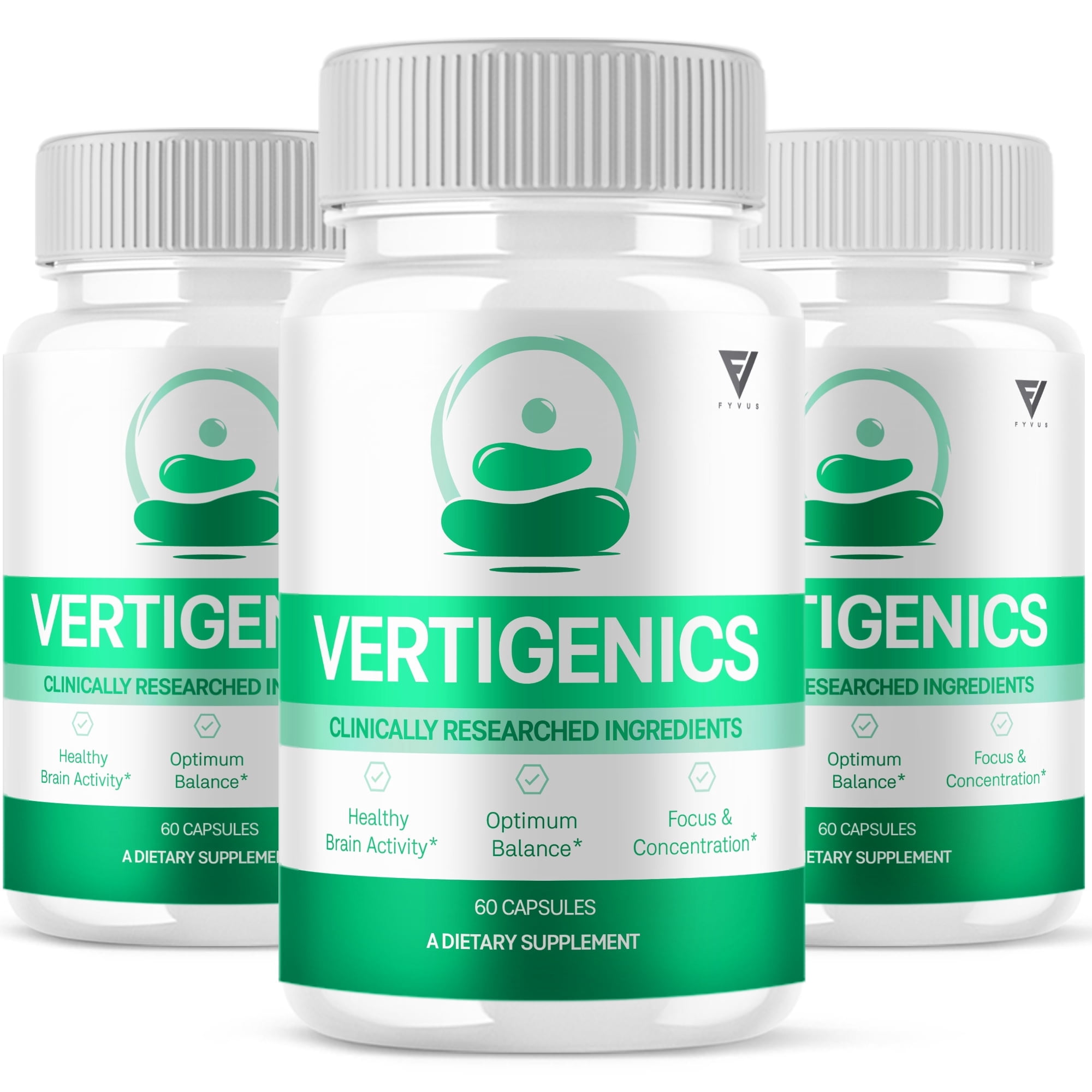 (3 Pack) Vertigenics Brain and Nootropic Supplement Vertigenix (180 Capsules)