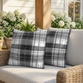 thumbnail image 3 of 16x16 Pillow Covers Set of 2, Black Buffalo Plaid Square Throw Pillow Covers for Couch/Sofa/Living Room, Farmhouse Modern Checkered Decorative Soft Pillowcases for Couch Throw Pillows, 3 of 9
