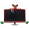 thumbnail image 1 of Cubierta navideña para monitor de computadora, cubierta para monitor de TV, cubierta elástica para computadora portátil, para Navidad, hogar, oficina, decoración de computadora, Papá Noel, 1 of 5