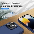thumbnail image 5 of Dteck 3 in 1 for iPhone 16 Pro Case with Tempered Glass Screen Protector & Camera Lens Cover, Military Grade Protection Full Body Shockproof Rugged Protective Cover for iPhone 16 Pro,Blue, 5 of 6