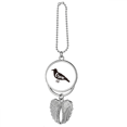 thumbnail image 1 of Cuervo blanco y negro boceto sombra animal Colgante de ala, 1 of 3