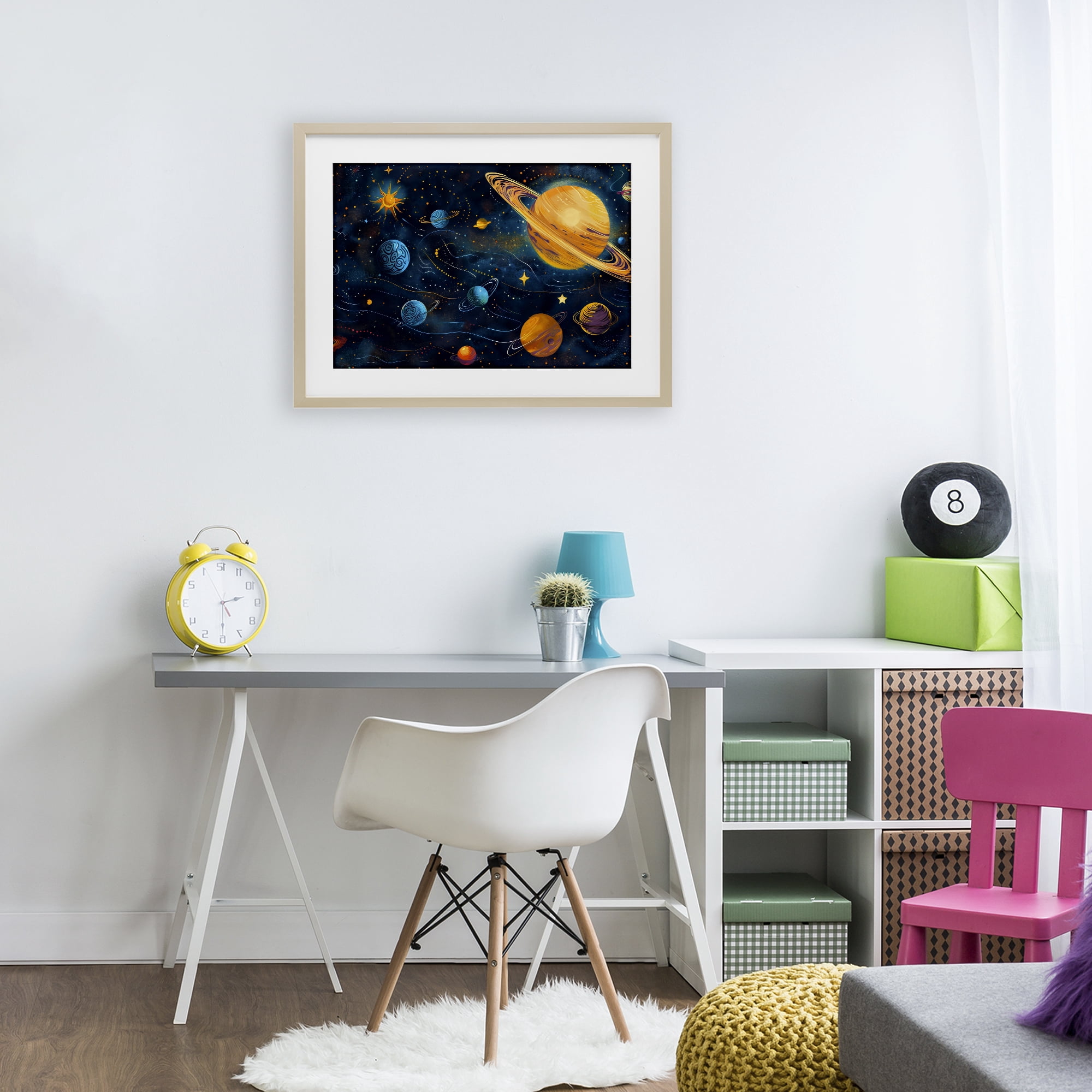 Stupell Industries Two Suns Galaxy Scene Birch Framed Print Under Glass, design by Creative Studio