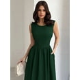 thumbnail image 6 of Dark Green Womens Fitted A-Line Maxi Dress, Sleeveless, Waist Cinched, Elegant Formal Dress For Events, 6 of 6