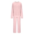 thumbnail image 6 of STETMN Women's Lounge Sets Oversized Crewneck Side Slit Tops Drawstring Wide Leg Sweatpants Outfits, 6 of 6