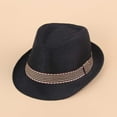 thumbnail image 2 of Coerni Kids Boys Girls Fedora Hats Strawhat Toddler Baby Sun Hats Beach Hats Short Brim Fedora Caps Spring Summer Hats, 2 of 7
