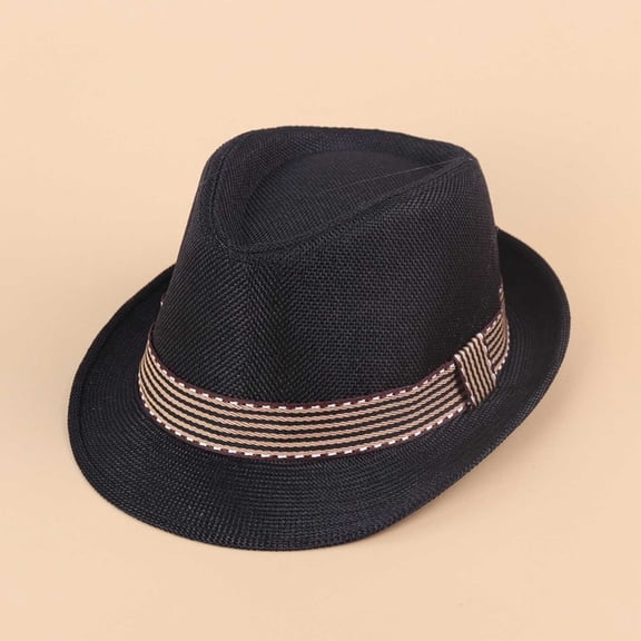 Kids' Straw Sun Hat, Wide Brim Bow Decoration Beach Hat for Boys and Girls, UV Protection Summer Hat for Outdoor Play, Travel, and Sun Safety, Lightweight and Breathable for Hot Weather - Black