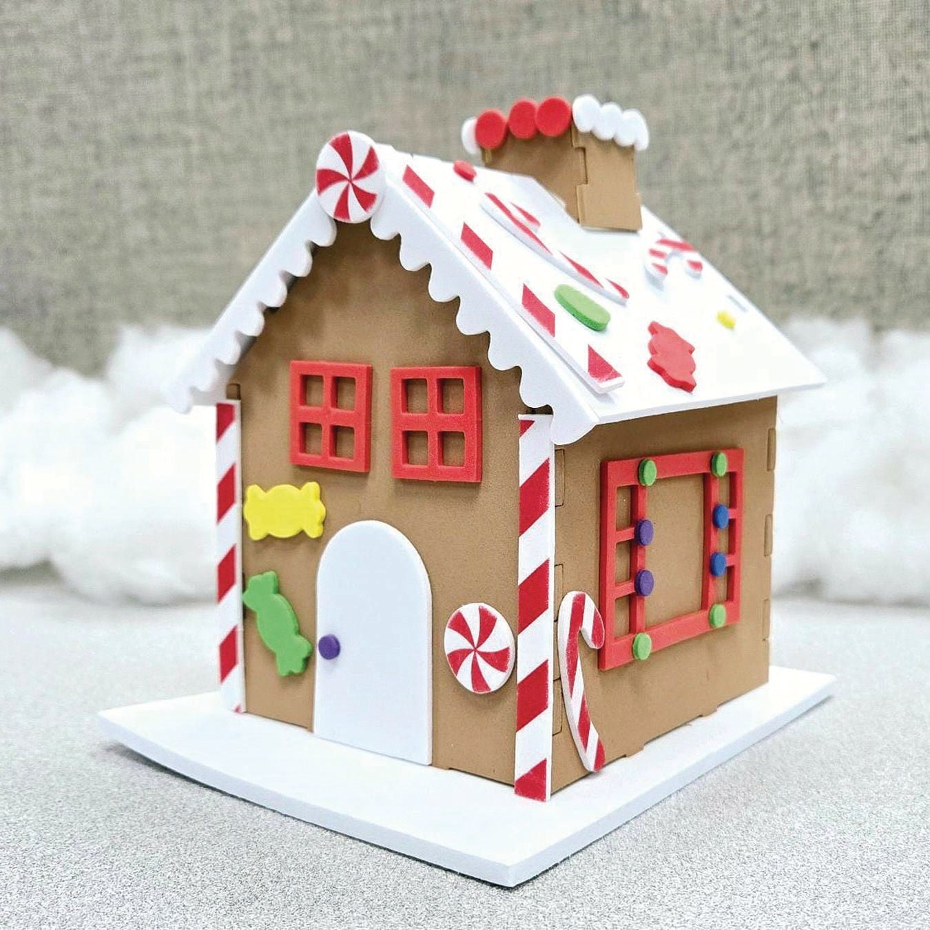 Foam Gingerbread Houses Craft Kit (Pack of 12)