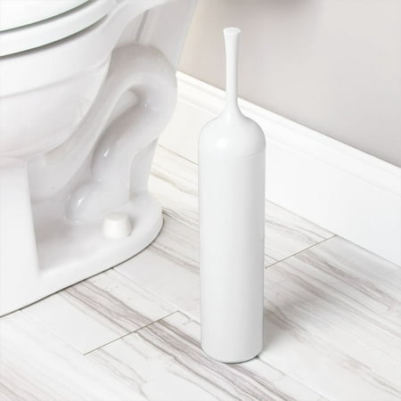 InterDesign Una Nuvo Slim Toilet Bowl Brush and Holder for Bathroom Storage,
