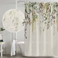 thumbnail image 4 of Eucalyptus Leaves Shower Curtain Set - 48" x 72" Washable Bathtub Curtain with 12 Hooks, Green Summer Botanical Rustic Waterproof Fabric Stall Shower Curtains for Bathroom/Bathtub Décor, 4 of 6