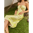 thumbnail image 4 of Txlixc Vestido de mujer sin mangas con pliegues de corbata y rayas de cebra / falda de encaje floral Txlixc moda, 4 of 8