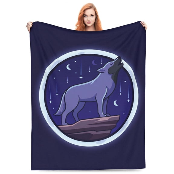 Wolf Blanket, Super Soft Flannel Fleece, Lightweight All Season Bedding, Comfort Gift for Bed Room 50x40