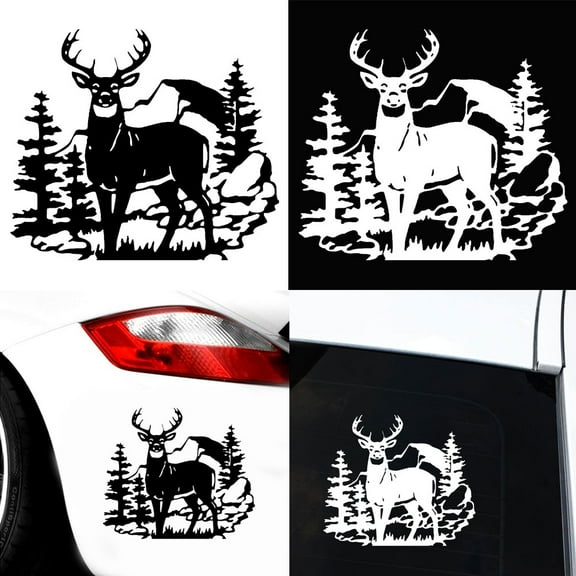 SPRING PARK Wild Deer Tree Car Vehicle Body Window Reflective Decals Sticker Decoration