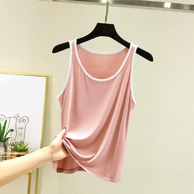 Tank Tops for Women Plus Size Sleeveless Round Neck Color Blocked Pullover Tank Pink XL