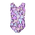 thumbnail image 2 of FOR U DESIGNS Psychedelic Purple Mushroom One Piece Swimwear for Girls 7-8 Years Old Breathable Dancing Gymnastics Leotards Quick Dry Swimsuit, 2 of 8