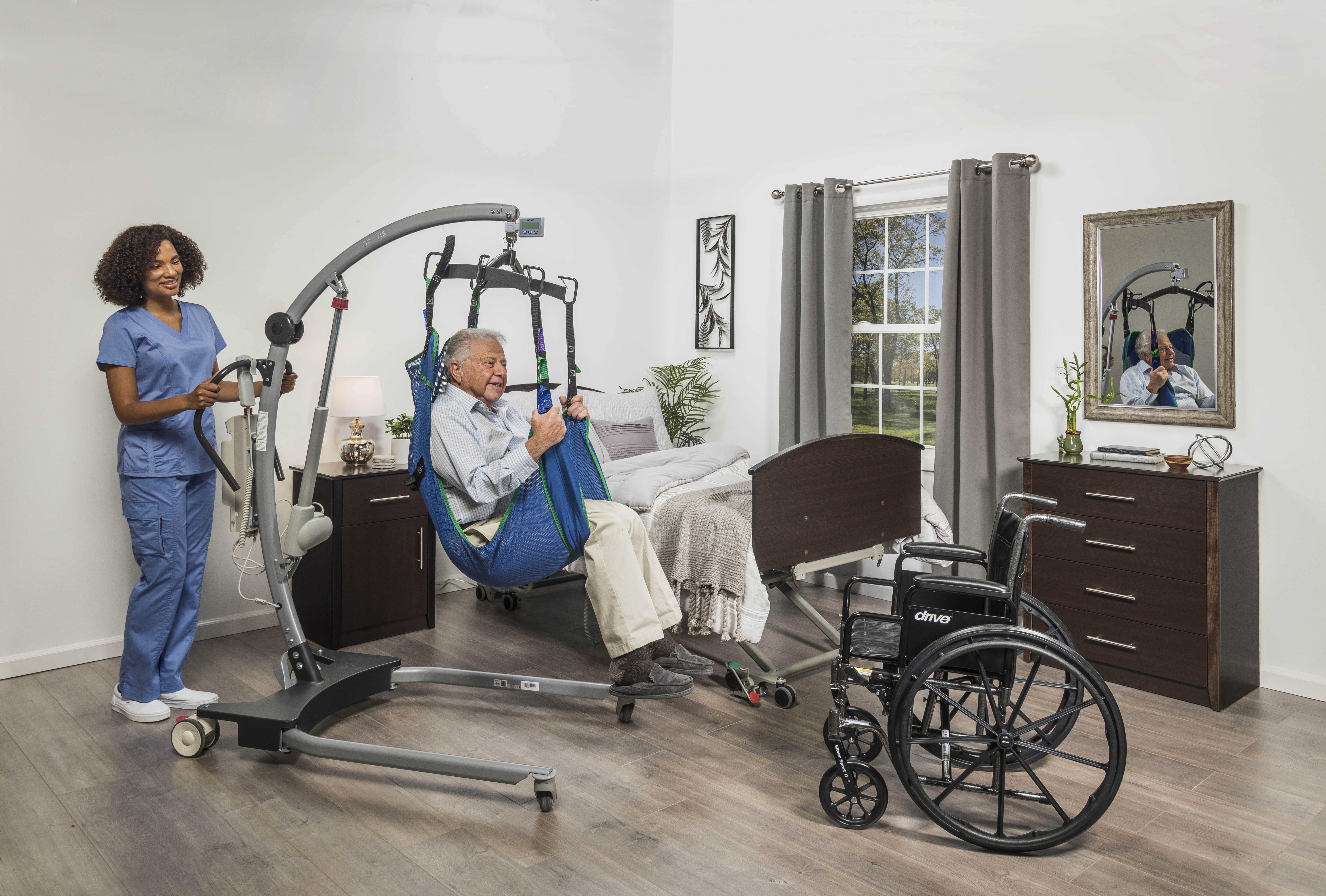 Drive Medical Silver Sport 2 Wheelchair, Detachable Desk Arms, Elevating Leg Rests, 16" Seat