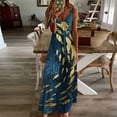thumbnail image 1 of SMihono Robe Maxi Bohème d'Été pour Femmes Grande Taille Mode Féminine Décontractée d'Été avec Poches Sans Manches en Dentelle Imprimée Robe à Col en V Robe de Plage Évasée, 1 of 5