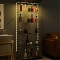 thumbnail image 2 of Black Tempered Glass Display Cabinet With Remote Controlled Led Strip - 74.06" Tall, 31.81" Long, 13.39" Wide, For Modern Home Decor Storage Built-in Lights Height, Length, Width, Multiple Rooms, 2 of 7