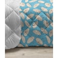 thumbnail image 3 of Rain Down Alternative Comforter, Numerous Repetitive Ornamental Open Beach Umbrella Motifs on Plain Backdrop, Microfiber Quilt for All Season, 5 Sizes, Yellow Dark Seafoam, by Ambesonne, 3 of 3