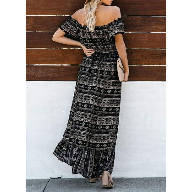 Off the shoulder store maxi dress casual