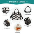 thumbnail image 3 of FORMRS Insulated Lunch Bag Unisex Large Capacity with Shoulder Strap, Black and Gray Plaid Pattern, 3 of 6