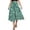 Skirt 393# Green, variant on oqasdz Floral Prints Midi Skirt Boho Flowy Elastic High Waist A Line Skirt Bow Linen Flared Summer Beach Long Skirts for Women with Pockets