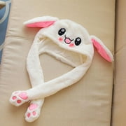 Toy Hat Pinch Long Ears Moving Hat Plush Rabbit Ears Hat Funny Hat Airbag Cap