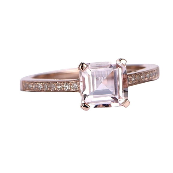 Vintage Design 1.25 carat Real Morganite Engagement Ring with Man made diamond moissanite for Women with 18k Gold Plating