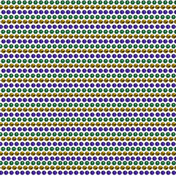 48" 8mm Cut Metallic Purple, Gold and Green Mardi Gras Beads (Dozen)