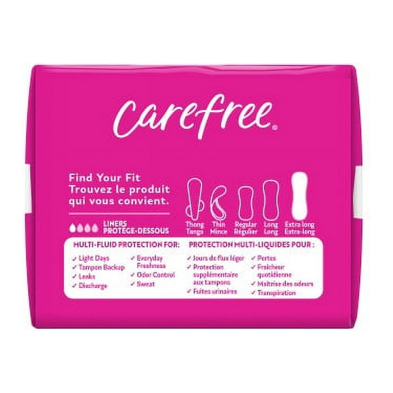 CAREFREE® Panty Liners, Extra Long, Unscented, 8 Hour Odor Control, 36ct 