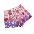 thumbnail image 4 of LWavelet Women's Gradient Heart Shorts Drawstring Waist Casual Summer Shorts Purple Pink S, 4 of 4