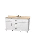 thumbnail image 2 of Wyndham Collection Berkeley 60 inch Single Bathroom Vanity in White with White Carrera Marble Top with White Undermount Oval Sink and 56 inch Mirror, 2 of 7
