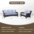 thumbnail image 2 of Vcatnet 2 Pieces Outdoor Patio Furniture Loveseat Sectional Sofa All Weather Wicker Conversation Set for Deck, Porch, Gray, 2 of 6