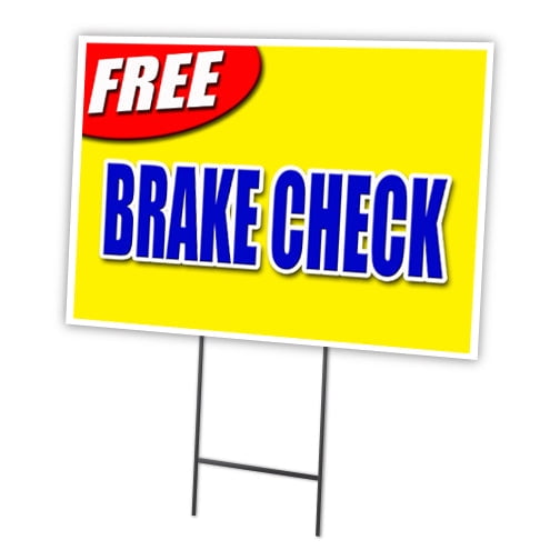 SignMission C-2436-DS-Free Brake Check 24 x 36 in. Yard Sign & Stake - Free Brake Check
