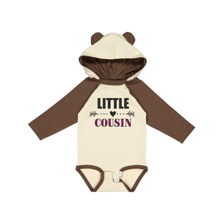 

Inktastic Little Cousin with Heart Arrow Girls Long Sleeve Baby Bodysuit
