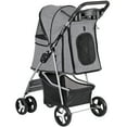 thumbnail image 5 of ZENSTYLE 4 Wheels Pet Stroller Foldable Carrier Strolling Cart for Cat Dog w/ Storage Basket Gray, 5 of 7