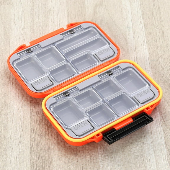 Worgeous Outdoor Enthusiasts 1Set Orange Fishing Lure Box With Impact Resistant Material For Bass Tackle 11.8x7.9x1.4in