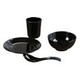 thumbnail image 3 of Conjunto de Vajilla de Servicio para 4 Incluye Platos de Cena Redonda Sopa Cereal Tazones Universal - Negro 3, tal se describe Baoblaze Vajilla, 3 of 5