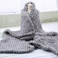 thumbnail image 3 of Acrylic Knitted Thick Multicolor Rough Blanket Woven Hand Knitted Sofa Bed Blanket Autumn/Winter Blanket, 3 of 4