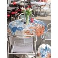 thumbnail image 5 of Outdoor Tablecloth with Umbrella Hole for Patio/Picnic/Party/Camping, Coastal Blue Octopus Waterproof Table Cloth Round Cover Washable, Summer Nautical Marine Life Leaves (Dia 60"), 5 of 9
