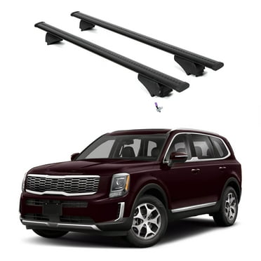 ERKUL Roof Rack Cross Bars for KIA Telluride 2020-2024 S, EX, SX | Aluminum Crossbars with Anti Theft Lock for Rooftop | Compatible with Flush Rails - Black
