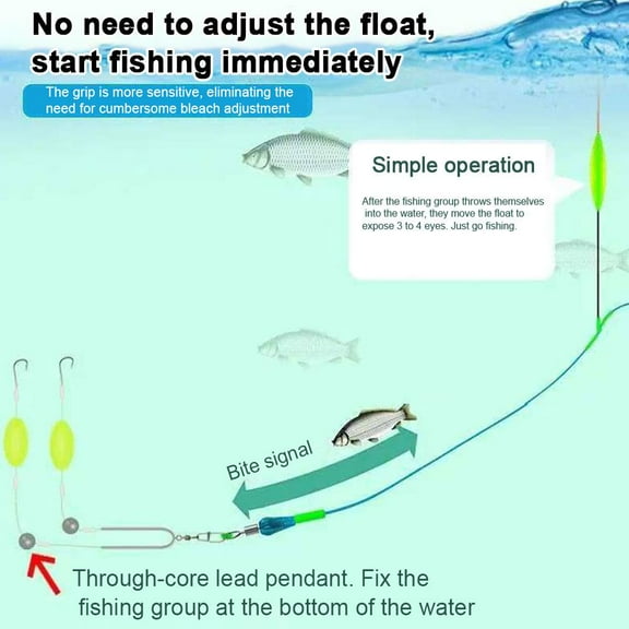 QHUDLV Freshwater Saltwater Bait Flip Fishing Hook Double-hook Reverse Bottom Fishing U9r5 For Beginners Amateurs Rig Tools