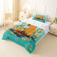 thumbnail image 2 of Erosebridal Colorful Flowers Blossom Twin Comforter Sets,Brown Capybara Rodent Animal Bedding Set For Kids Girls Reversible 2-Piece, 2 of 7