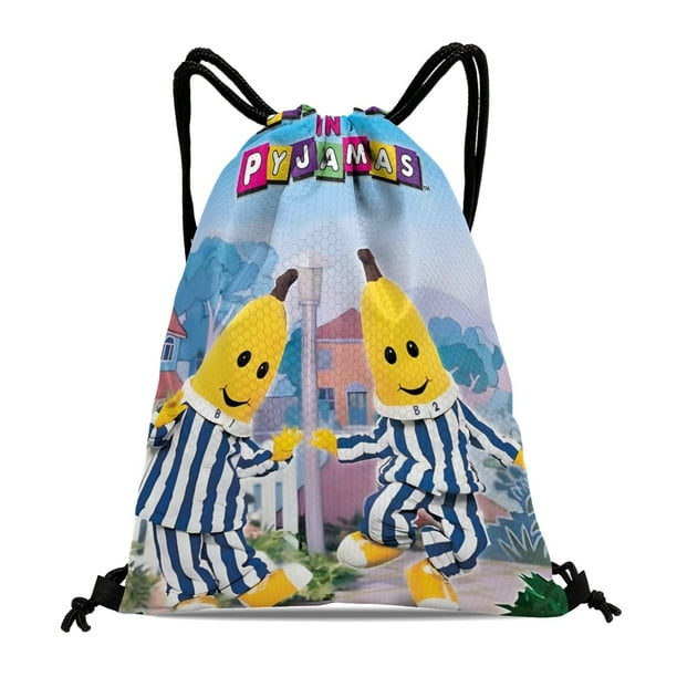 Plátanos en Pijamas Mochila de Cuerdas para Deportes y Gimnasio, Bolsa de Cuerdas Resistente al Agua, Bolsa Cinch, 30×40cm