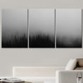 thumbnail image 2 of wall26 - 3 Piece Canvas Wall Art - Black Pine Tree Forest Among The Fog Mistery Concept - Modern Home Art Stretched and Framed Ready to Hang - 24"x36"x3 Panels, 2 of 5