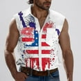 thumbnail image 2 of Atogsazn Mens 4th of July Button Down Tank Tops Casual Sleeveless Flag Jacket for Men Vest Outerwear with Pocket Watermelon Red XXXL Fashion, 2 of 5