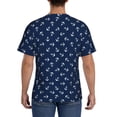 thumbnail image 3 of Bixox Men's Nautical Themed Simple Anchors Printed Short Sleeve Skinny Athletic T-Shirt, 3 of 6